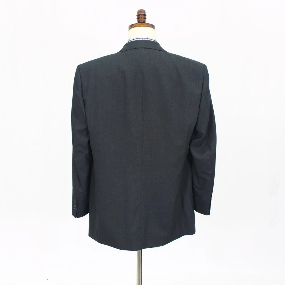 Stafford 44R Gray Blazer Sport Coat Jacket 2-Button Solid Y347